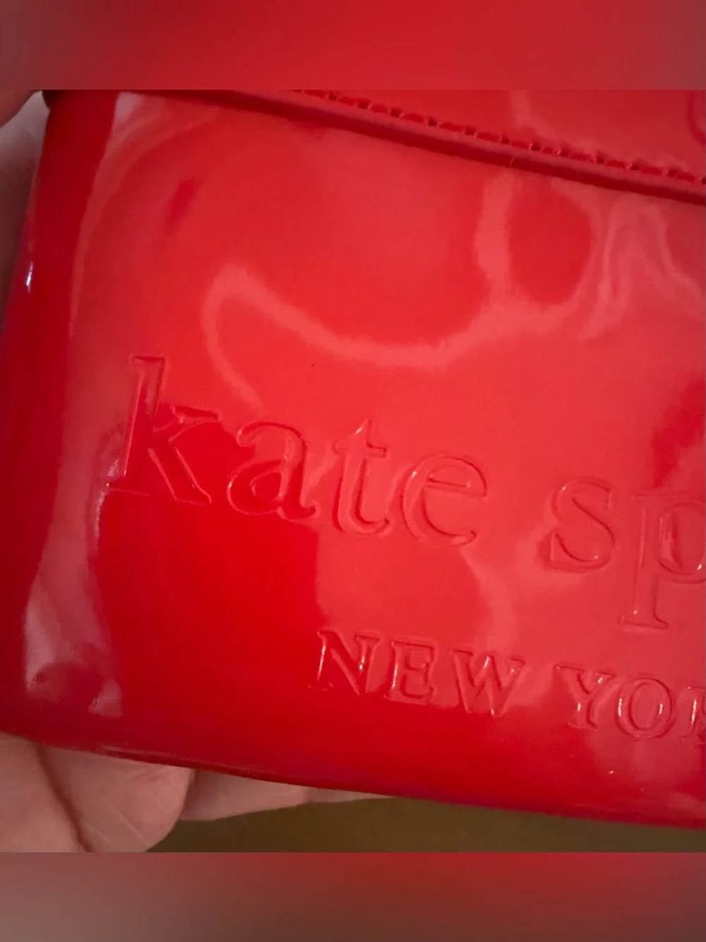 Kate Spade Bright Red Patent Leather Zip Coin Wallet